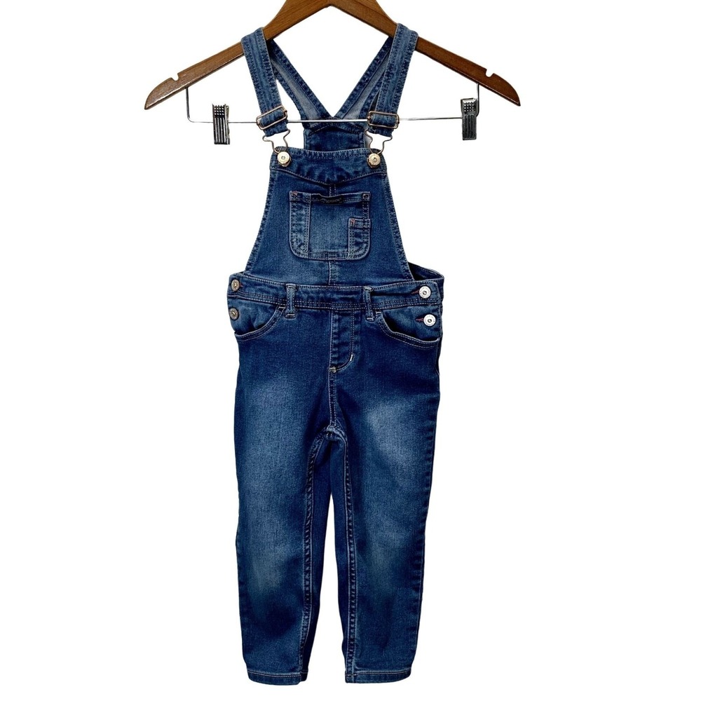 Jordache Bib Overalls Toddler Boy Girl Size 4T Blue Medium Wash Denim